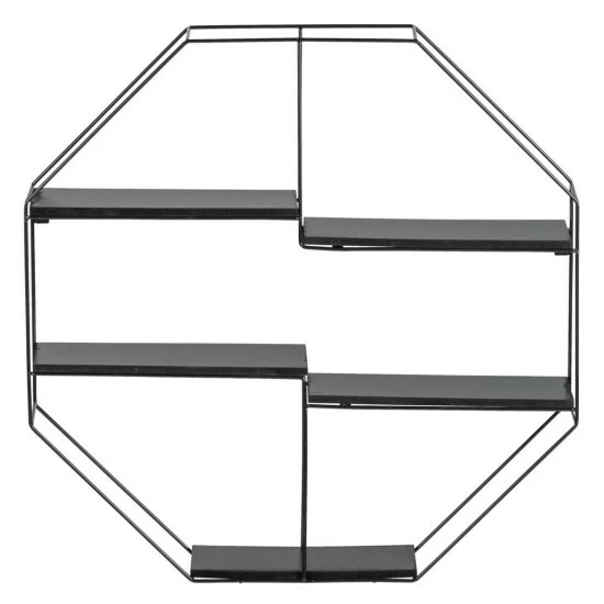 WENKO Wandregal Octagon Industrial Design, Wabenförmig, Schweberegal, Küchenregal, Modernes Regal Für Küche, Bad, Wohnzimmer Oder Flur, MDF, Metall, Vintage Look, 4 Böden, Etagen, 60 X 60 X 12cm 10 WENKO Wandregal Octagon Industrial Design, Wabenförmig, Schweberegal, Küchenregal, Modernes Regal Für Küche, Bad, Wohnzimmer Oder Flur, MDF, Metall, Vintage Look, 4 Böden, Etagen, 60 X 60 X 12cm – Bild 8