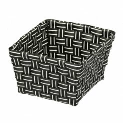 Wenko 20970100 Badkorb Salsa Square, Schwarz / Weiß