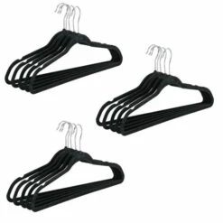 Wenko Beflockte Kleiderbügel, Schwarz, 15er Set