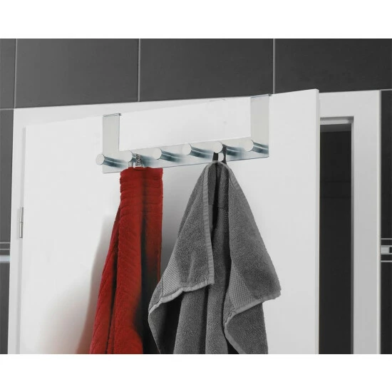 Wenko Türgarderobe Celano – Türhaken Zum Einhängen Mit 6 Haken, Ohne Bohren, Edelstahl Rostfrei, Inklusive GRATIS 2er Schwämme Set In Rot/Weiß 6 Wenko Türgarderobe Celano – Türhaken Zum Einhängen Mit 6 Haken, Ohne Bohren, Edelstahl Rostfrei, Inklusive GRATIS 2er Schwämme Set In Rot/Weiß – Bild 4