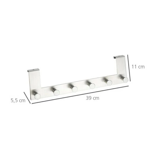 Wenko Türgarderobe Celano – Türhaken Zum Einhängen Mit 6 Haken, Ohne Bohren, Edelstahl Rostfrei, Inklusive GRATIS 2er Schwämme Set In Rot/Weiß 7 Wenko Türgarderobe Celano – Türhaken Zum Einhängen Mit 6 Haken, Ohne Bohren, Edelstahl Rostfrei, Inklusive GRATIS 2er Schwämme Set In Rot/Weiß – Bild 5