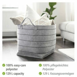 Wenko Filz Aufbewahrungskorb Nella Grau, XL