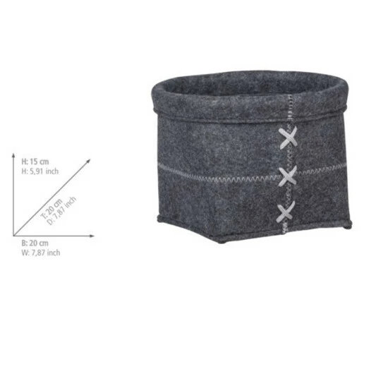 Wenko Aufbewahrungskorb Mara Filz M, Anthrazit 4 Wenko Aufbewahrungskorb Mara Filz M, Anthrazit – Bild 2