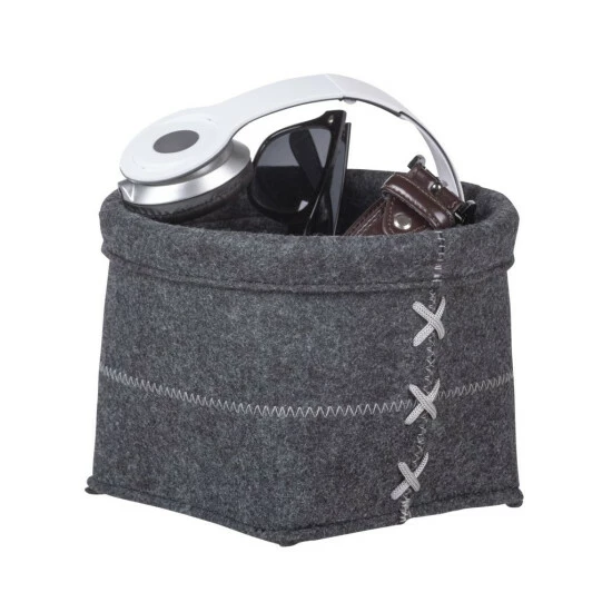 Wenko Aufbewahrungskorb Mara Filz M, Anthrazit 7 Wenko Aufbewahrungskorb Mara Filz M, Anthrazit – Bild 5