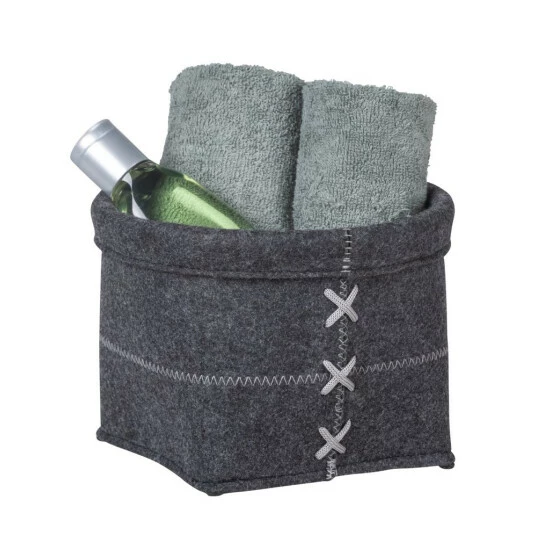 Wenko Aufbewahrungskorb Mara Filz M, Anthrazit 8 Wenko Aufbewahrungskorb Mara Filz M, Anthrazit – Bild 6