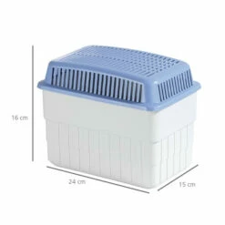 WENKO Luftentfeuchter Feuchtigkeitskiller, Mit 1000 Gr Granulatblock, Raumentfeuchter Fasst Bis Zu 1,4 L Feuchtigkeit, Nachfüllbar, 24 X 16 X 15 Cm, Grau Blau | Inkl. 2er Set Reinigungsschwämme Gratis -Günstiges Wenko Geschäft unnamed file 2987