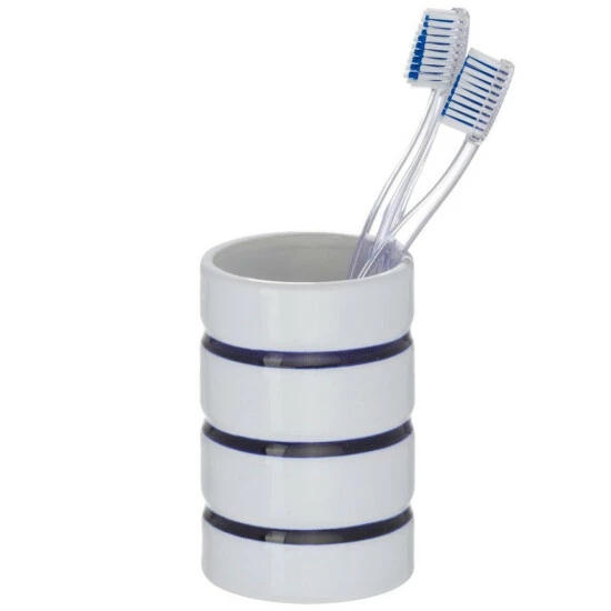 Wenko Zahnputzbecher Marine Weiß 4 Wenko Zahnputzbecher Marine Weiß – Bild 2
