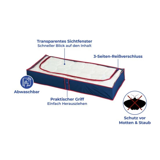 Wenko Unterbettkommode Blau-Rot 4er Set 6 Wenko Unterbettkommode Blau-Rot 4er Set – Bild 4