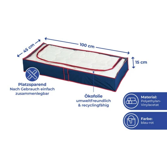 Wenko Unterbettkommode Blau-Rot 4er Set 7 Wenko Unterbettkommode Blau-Rot 4er Set – Bild 5