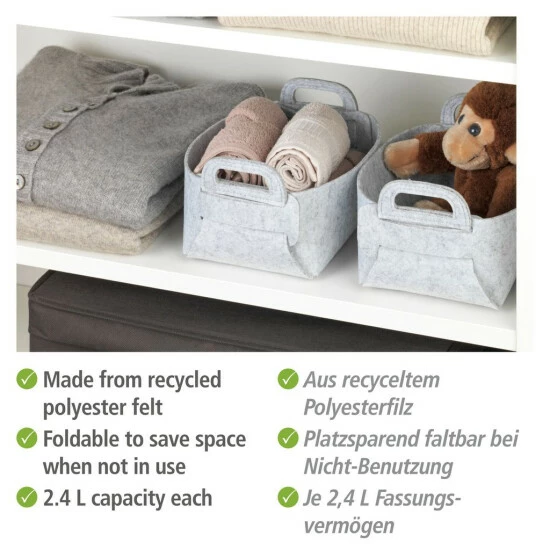 Wenko Filzkorb Nina S Hellgrau 4 Wenko Filzkorb Nina S Hellgrau – Bild 2