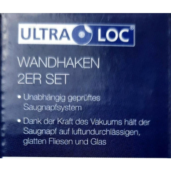 Wenko Ultra Loc Wandhaken, 2er-Set , Silber Oder Schwarz 4 Wenko Ultra Loc Wandhaken, 2er-Set , Silber Oder Schwarz – Bild 2