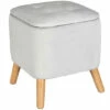 Sitzhocker EMMA, Velours, Mit Stauraum, 42,5 Cm, WENKO, Farbe:Grau -Günstiges Wenko Geschäft unnamed file 30586