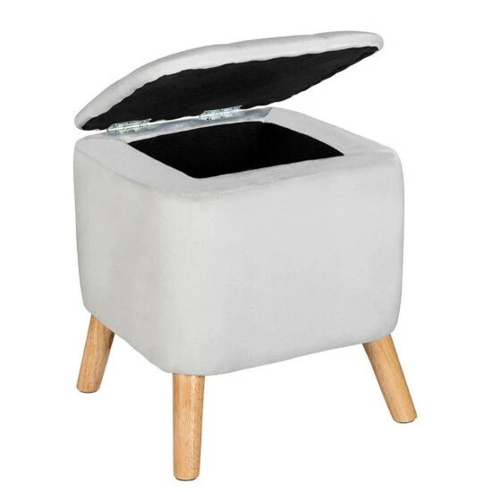 Sitzhocker EMMA, Velours, Mit Stauraum, 42,5 Cm, WENKO, Farbe:Grau 10 Sitzhocker EMMA, Velours, Mit Stauraum, 42,5 Cm, WENKO, Farbe:Grau – Bild 8