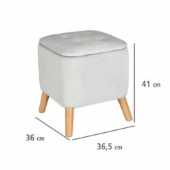 Sitzhocker EMMA, Velours, Mit Stauraum, 42,5 Cm, WENKO, Farbe:Grau 19 Sitzhocker EMMA, Velours, Mit Stauraum, 42,5 Cm, WENKO, Farbe:Grau -Günstiges Wenko Geschäft unnamed file 30594