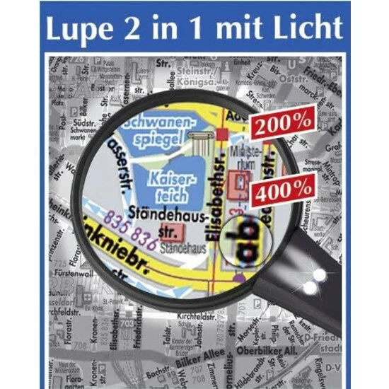 Wenko Hand-Lupe 2 In 1 Mit LED Licht, 15 X 10 Cm 3 Wenko Hand-Lupe 2 In 1 Mit LED Licht, 15 X 10 Cm