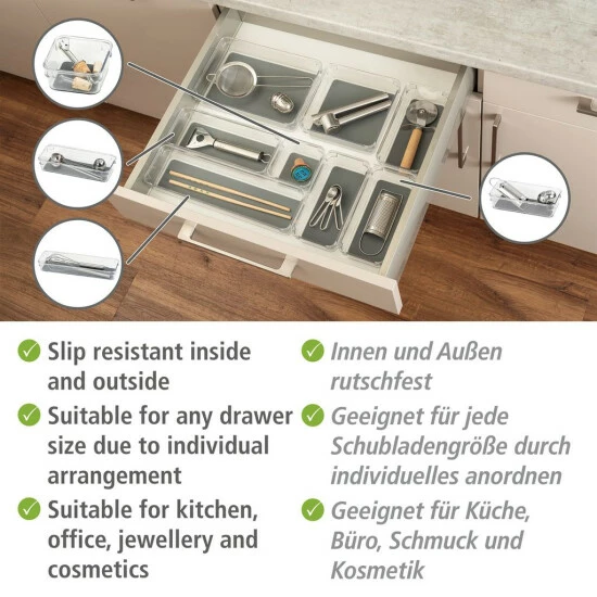 Wenko Schubladeneinsätze Cube & Long, 5-tlg. 4 Wenko Schubladeneinsätze Cube & Long, 5-tlg. – Bild 2