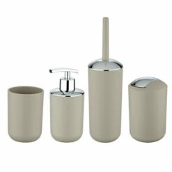 Wenko Bad-Accessoire Set Brasil Taupe, 4-teilig