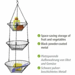 WENKO Küchenampel Trio - 3 Ablagekörbe, Hängend, Verchromtes Metall -Günstiges Wenko Geschäft unnamed file 30894