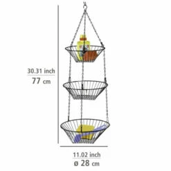 WENKO Küchenampel Trio - 3 Ablagekörbe, Hängend, Verchromtes Metall -Günstiges Wenko Geschäft unnamed file 30895