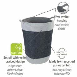 Wenko Filz Wäschesammler Bea Dunkelgrau -Günstiges Wenko Geschäft unnamed file 31086