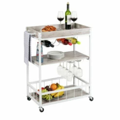 Wenko Küchenwagen Rustico Beton/Weiß