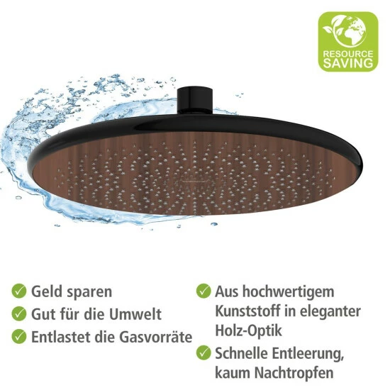 Wenko Regenduschkopf Watersaving Wood 7 Wenko Regenduschkopf Watersaving Wood – Bild 5