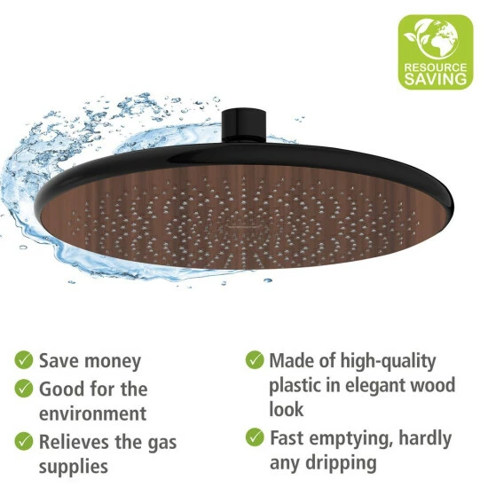 Wenko Regenduschkopf Watersaving Wood 8 Wenko Regenduschkopf Watersaving Wood – Bild 6