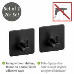 Wenko Wandhaken Ureo Schwarz, 2er -Günstiges Wenko Geschäft unnamed file 31466
