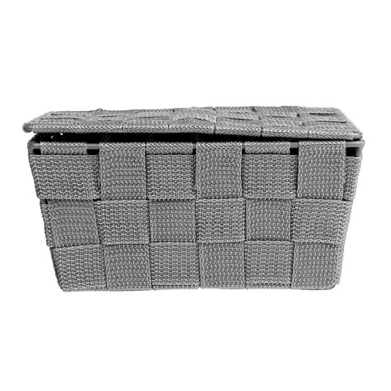 Wenko Aufbewahrungskorb Mit Deckel Adria Grau 5 Wenko Aufbewahrungskorb Mit Deckel Adria Grau – Bild 3