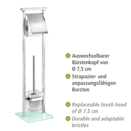 Wenko Stand WC-Garnitur Debar Edelstahl 7 Wenko Stand WC-Garnitur Debar Edelstahl – Bild 5