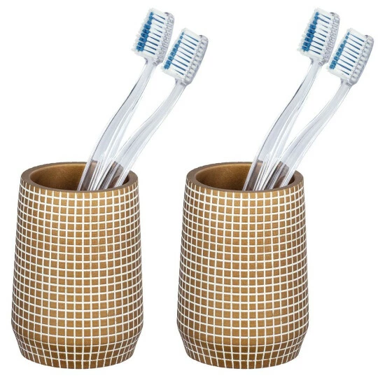 Wenko Zahnputzbecher Ohrid Gold 2er Set 3 Wenko Zahnputzbecher Ohrid Gold 2er Set