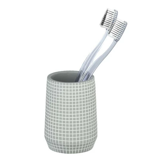 Wenko Zahnputzbecher Ohrid Silber-Grau 2er Set 5 Wenko Zahnputzbecher Ohrid Silber-Grau 2er Set – Bild 3