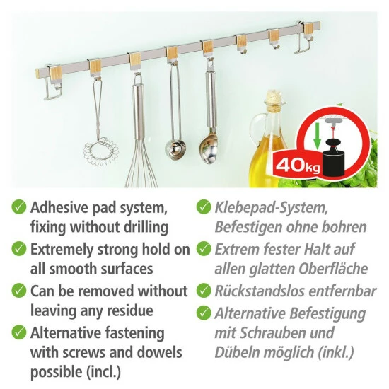 Wenko Turbo-Loc® Hakenleiste Premium Mit 8 Haken 6 Wenko Turbo-Loc® Hakenleiste Premium Mit 8 Haken – Bild 4