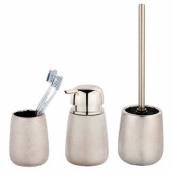 Wenko Bad-Accessoire Set Glimma, Rosé, 3-teilig