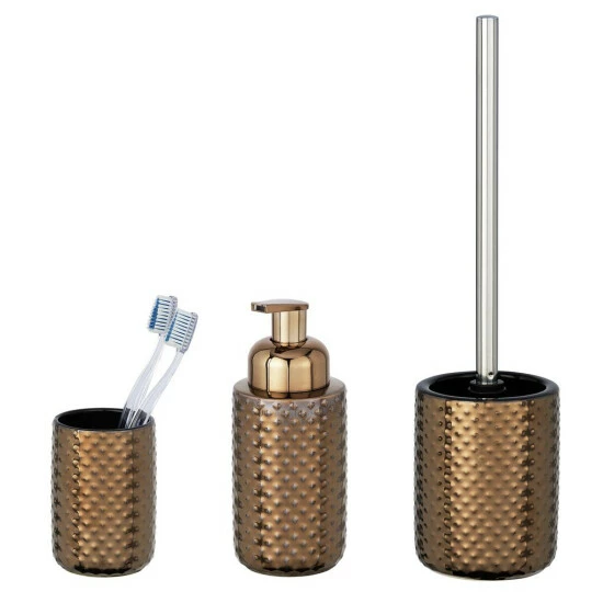Wenko Keramik Bad-Accessoire Set Keo, Kupfer, 3-teilig 3 Wenko Keramik Bad-Accessoire Set Keo, Kupfer, 3-teilig
