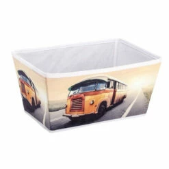 WENKO 21608100 Aufbewahrungskorb Vintage Bus M - Badkorb, Polypropylen, 31.5 X 14 X 21.5 Cm