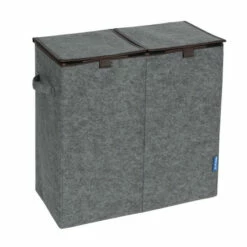 Wenko Wäschesammler Filz Duo Grau/Braun