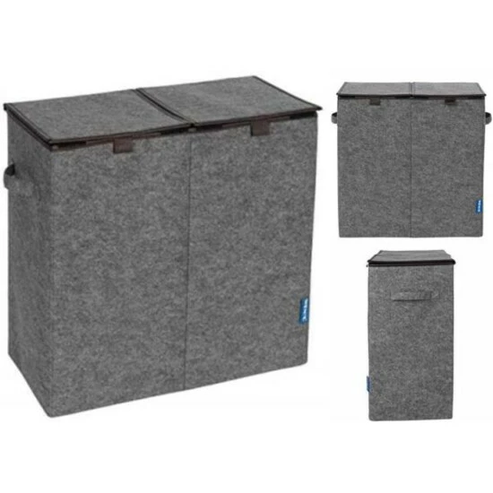 Wenko Wäschesammler Filz Duo Grau/Braun 9 Wenko Wäschesammler Filz Duo Grau/Braun – Bild 7