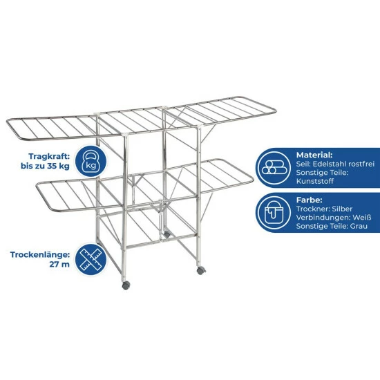 Wenko Wäschetrockner Edelstahl Mobil 7 Wenko Wäschetrockner Edelstahl Mobil – Bild 5