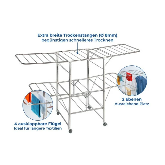 Wenko Wäschetrockner Edelstahl Mobil 8 Wenko Wäschetrockner Edelstahl Mobil – Bild 6
