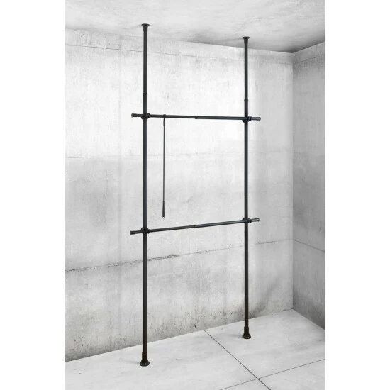 WENKO Teleskop-System Herkules Basic, Schwarz, Metall, 75-120 X 165-300 X 11 Cm | Verstellbares Ordnungssystem Mit 2 Kleiderstangen, Flexibel Anpassbar Für Den Begehbaren Kleiderschrank | Inkl. 2er Set Reinigungsschwämme Gratis 4 WENKO Teleskop-System Herkules Basic, Schwarz, Metall, 75-120 X 165-300 X 11 Cm | Verstellbares Ordnungssystem Mit 2 Kleiderstangen, Flexibel Anpassbar Für Den Begehbaren Kleiderschrank | Inkl. 2er Set Reinigungsschwämme Gratis – Bild 2
