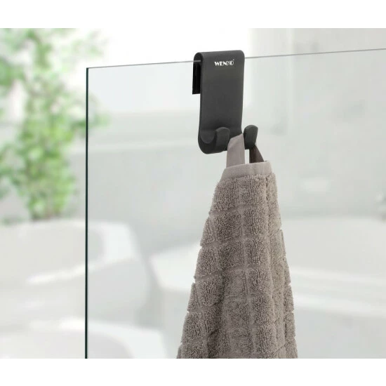 Wenko Silikon Duschhaken Verna Duo Schwarz 4 Wenko Silikon Duschhaken Verna Duo Schwarz – Bild 2