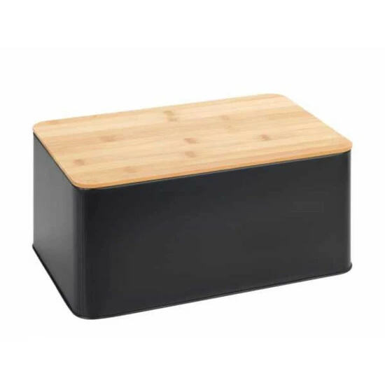 WENKO Brotkasten Set Mit 3 Vorratsdosen, Schwarz - Deckel Aus Bambus - 4-teiliges Vorratsset 9 WENKO Brotkasten Set Mit 3 Vorratsdosen, Schwarz - Deckel Aus Bambus - 4-teiliges Vorratsset – Bild 7