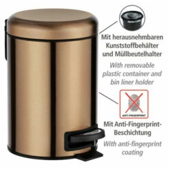 Wenko Kosmetik Treteimer Leman Metallic-Kupfer 3 L -Günstiges Wenko Geschäft unnamed file 3942