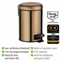 Wenko Kosmetik Treteimer Leman Metallic-Kupfer 3 L -Günstiges Wenko Geschäft unnamed file 3943