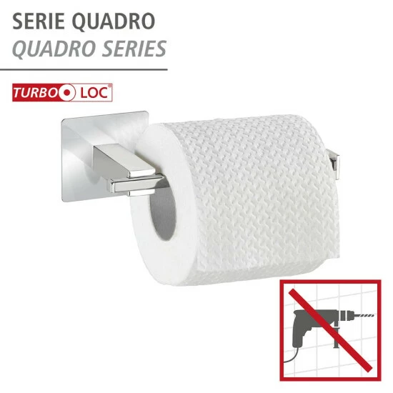 Wenko Turbo-Loc® Edelstahl Toilettenpapierhalter Ohne Deckel Quadro 5 Wenko Turbo-Loc® Edelstahl Toilettenpapierhalter Ohne Deckel Quadro – Bild 3