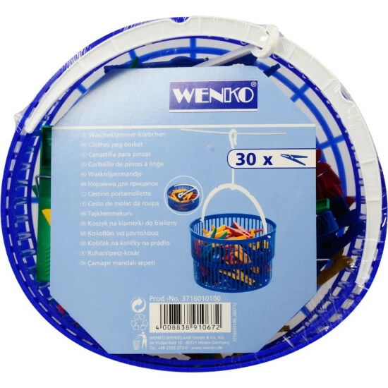 Wenko Wäscheklammer-Korb Set Inkl. 30 Wäscheklammern 5 Wenko Wäscheklammer-Korb Set Inkl. 30 Wäscheklammern – Bild 3
