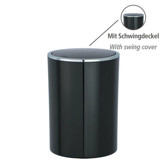 Wenko Schwingdeckeleimer Inca Black 4 Wenko Schwingdeckeleimer Inca Black – Bild 2