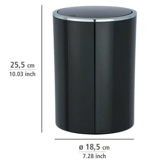 Wenko Schwingdeckeleimer Inca Black 6 Wenko Schwingdeckeleimer Inca Black – Bild 4