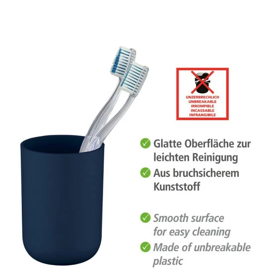 Wenko Zahnputzbecher Brasil Dunkelblau 4 Wenko Zahnputzbecher Brasil Dunkelblau – Bild 2